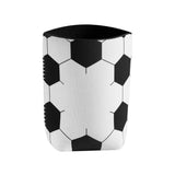 PORTA LATAS SOCCER - BLANCO CON NEGRO