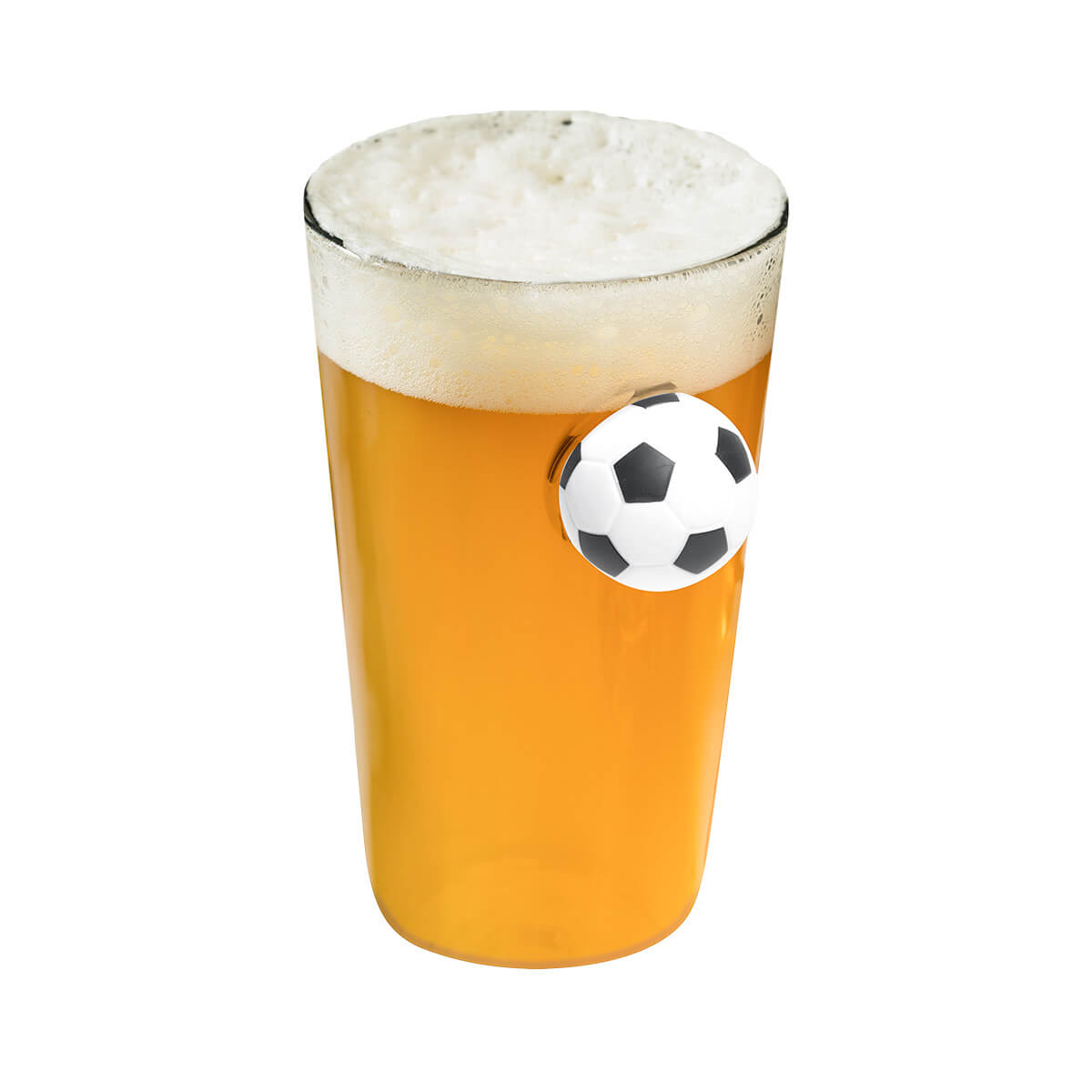VASO CERVECERO SOCCER - BLANCO CON NEGRO