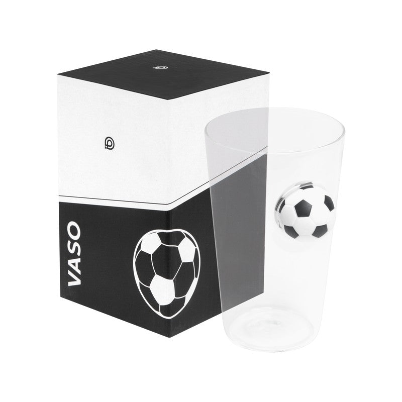 VASO CERVECERO SOCCER - BLANCO CON NEGRO