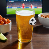 VASO CERVECERO SOCCER - BLANCO CON NEGRO