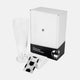 SET DE VASO Y DESTAPADOR SOCCER - BLANCO CON NEGRO