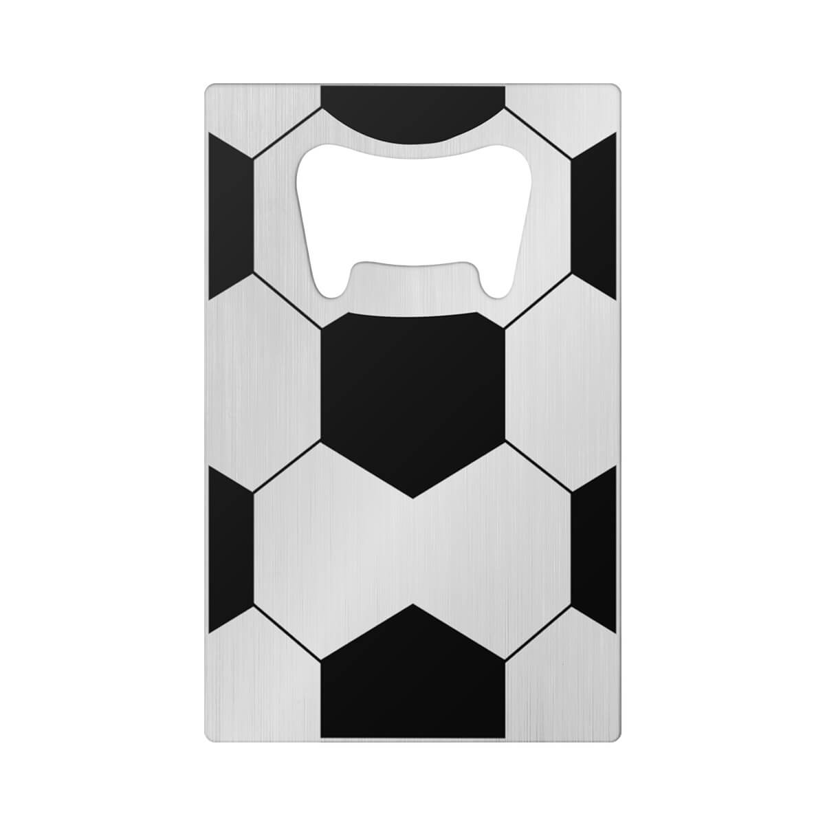 SET DE VASO Y DESTAPADOR SOCCER - BLANCO CON NEGRO