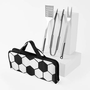 SET  DE BBQ SOCCER - BLANCO CON NEGRO