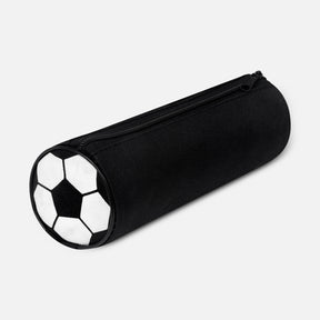 ESTUCHE ESCOLAR SOCCER - BLANCO CON NEGRO