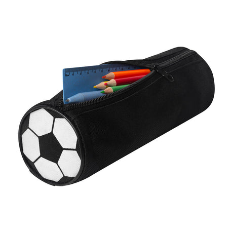 ESTUCHE ESCOLAR SOCCER - BLANCO CON NEGRO