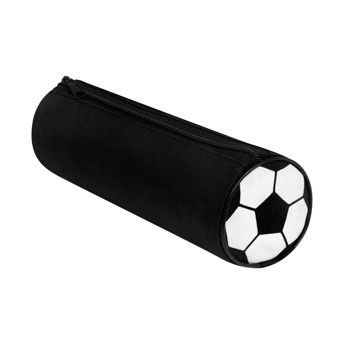 ESTUCHE ESCOLAR SOCCER - BLANCO CON NEGRO