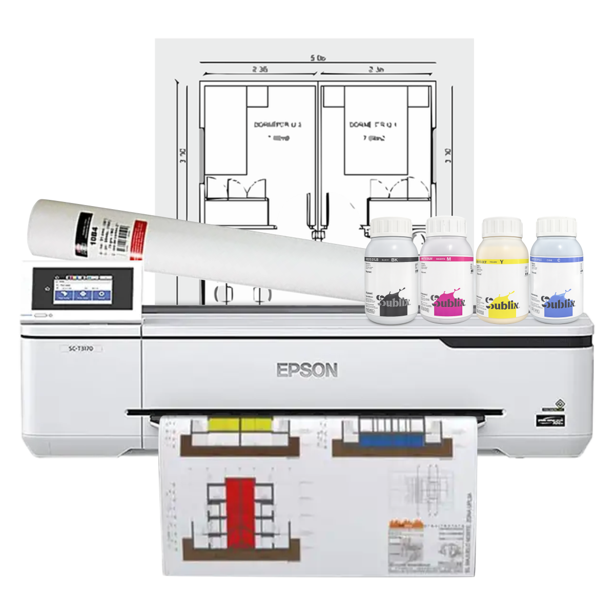 Impresora T3170 60 cm + Kit Para Tinta DYE Para Planos/Vinyl/Fotografía