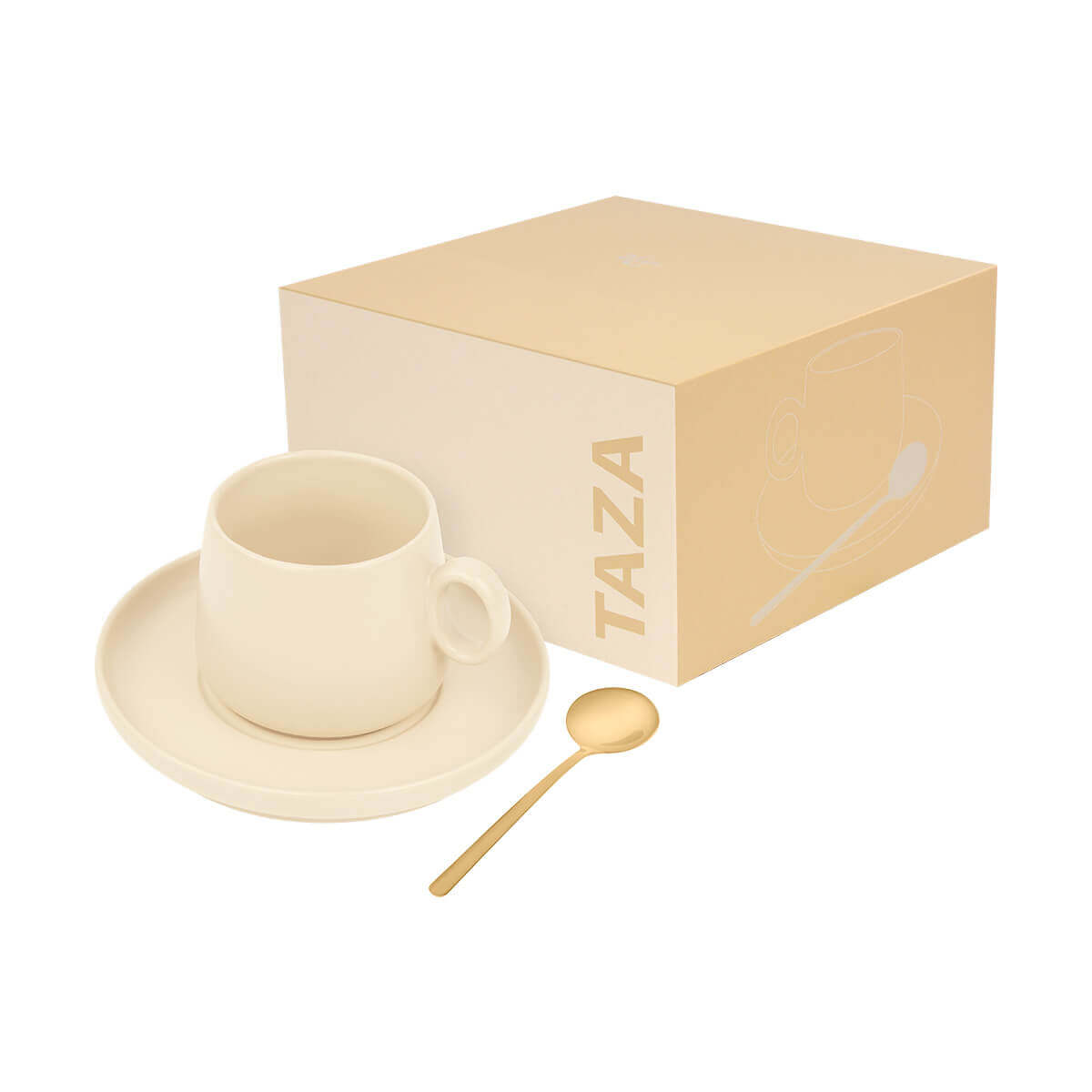 SET DE TAZA ZAPHIR - HUESO