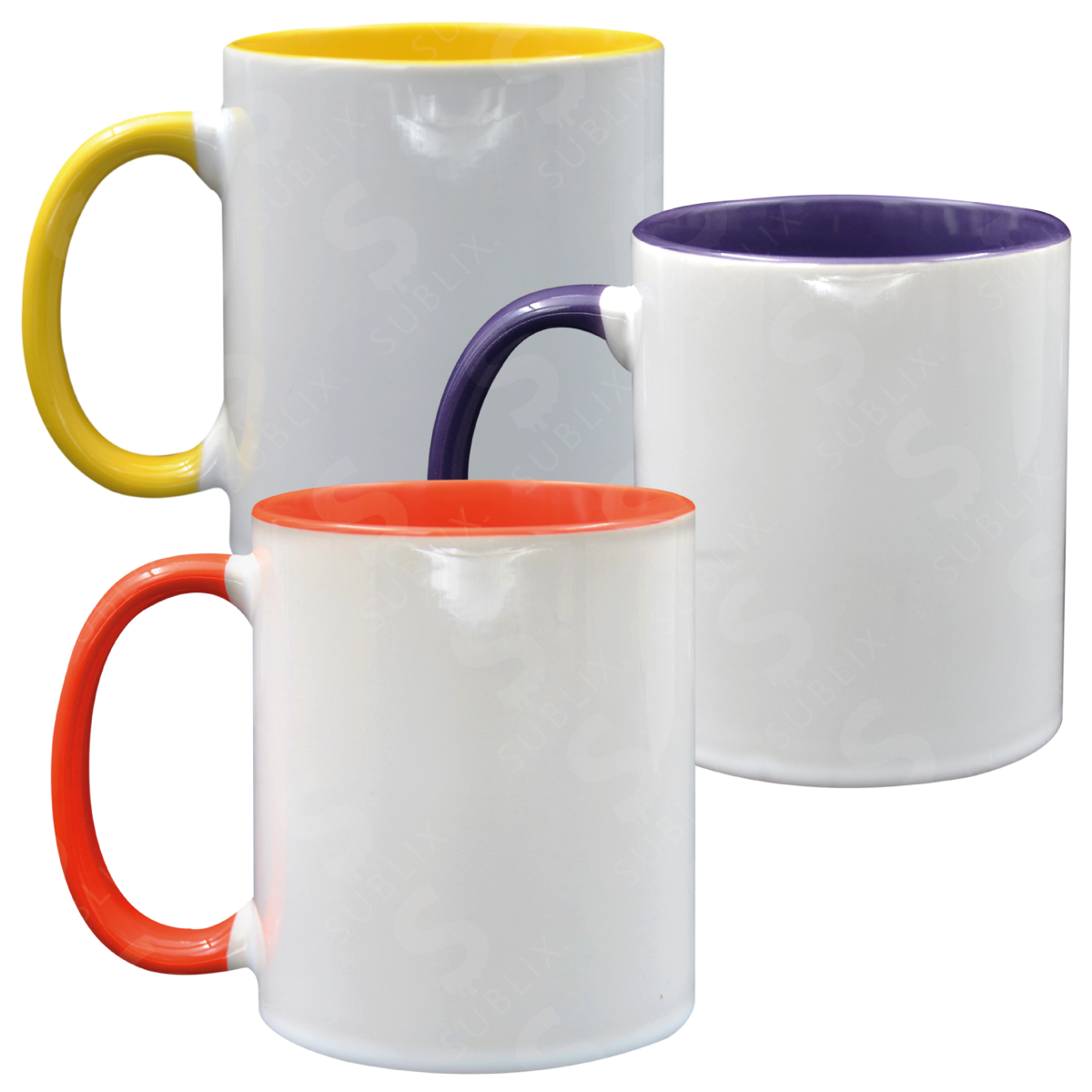 Taza de cerámica 11oz. Blanca. Interior y asa color ColorMake