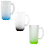 Tarro de vidrio 16oz Cervecero Glaseado con base de color (Caja de 24) Color Make