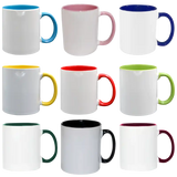 Taza de cerámica 11oz Blanca Interior y asa de colores (Caja de 36) Color Make