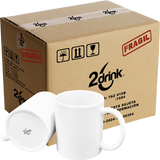 Taza de cerámica 11oz FRISIA Blanca Premium AAA 2drink (Caja de 36 piezas)