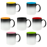 Taza de cerámica 11oz Mágica Color Negro Interior De Colores  (Caja de 6)