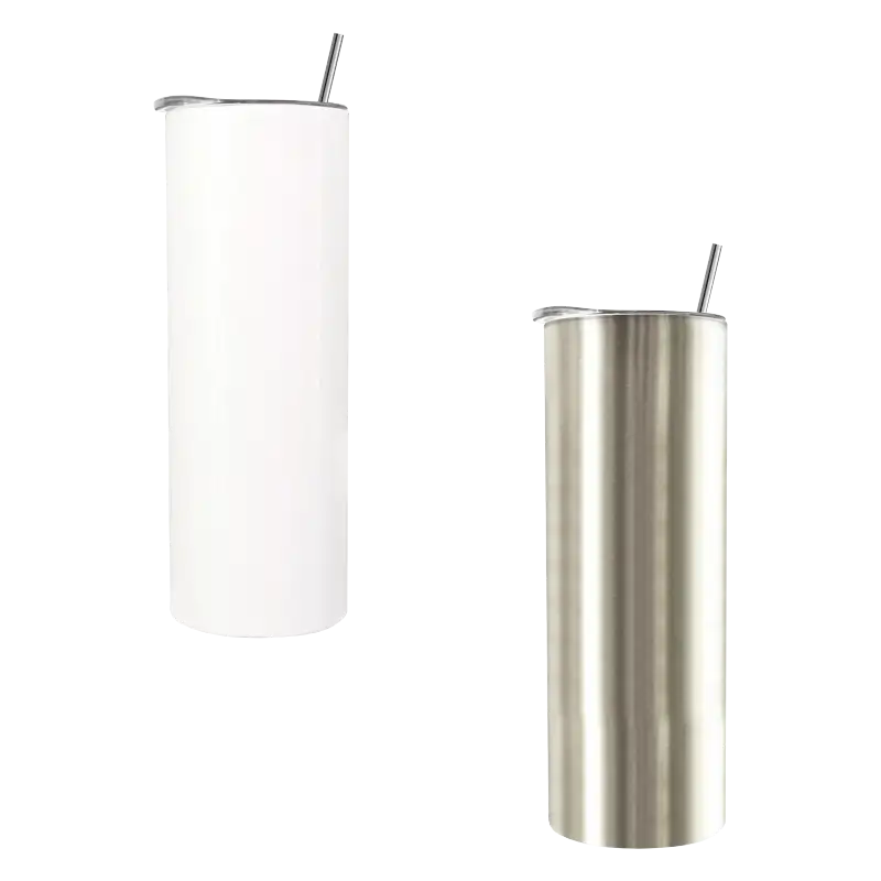 Vaso de Acero 20 oz. Cabos con Popote (Caja de 5 )