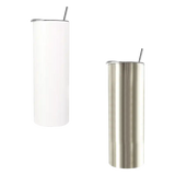 Vaso de Acero 20 oz. Cabos con Popote (Caja de 5 )