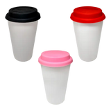 Vaso Tumbler de cerámica 15oz Cónico tapa de silicón (Caja de 36) Color Make